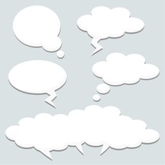 Speech thought bubbles, clouds, vector illustration