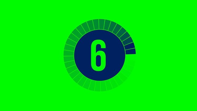 Compte &agrave; rebours 10-0 bleu - fond vert