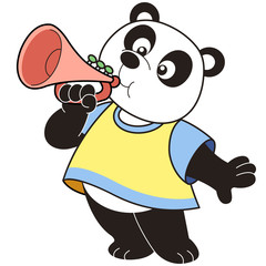 Cartoon Panda Playing a Trumpet