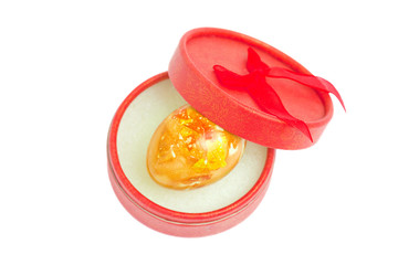 Golden Easter egg as gift