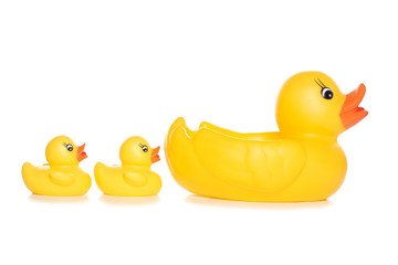 family of rubber ducks cut out