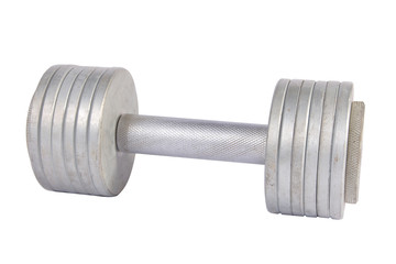 one metallic dumb-bell