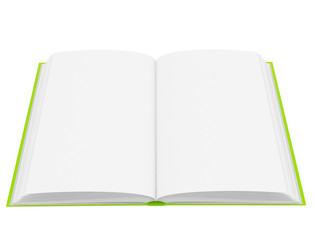 Open book with blank pages