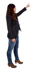 Business woman pointing at something