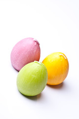 Easter eggs on white isolated background