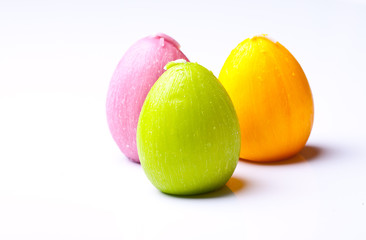 Easter eggs on white isolated background