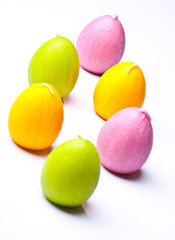 Easter eggs on white isolated background