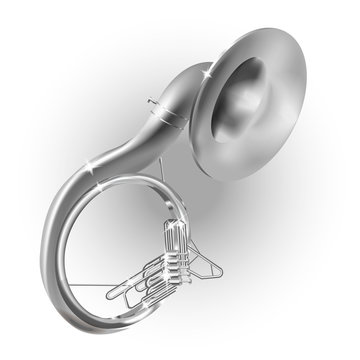 Classical sousaphone, isolated on white background