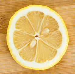 Slice of lemon closeup