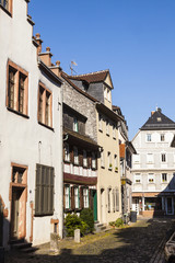 beautiful half-timbered houses in Frankfurt Hoechst