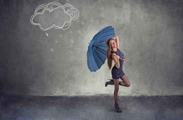 Beautiful woman under an umbrella