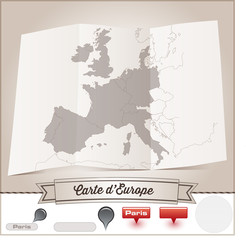Obraz premium carte d'europe