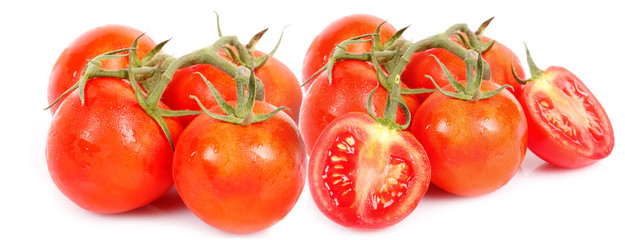 Pomodori su sfondo bianco