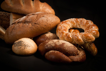 assortment of baked bread