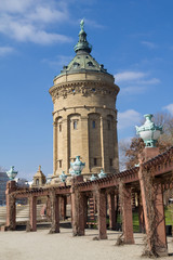 Watter tower in Mannheim, Germany - obrazy, fototapety, plakaty