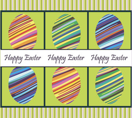 vector card greeting happy Easter and the image of the eggs