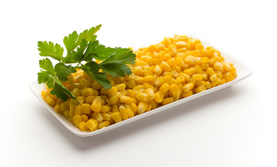 Stack of sweetcorn kernels.