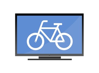 Vélo dans un écran de télévision