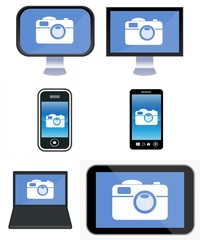 Appareils photos dans des écrans