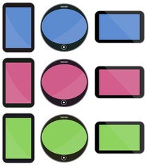 Ecrans de tablettes de couleurs