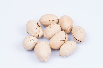 Fototapeta premium pecan nuts isolated on white