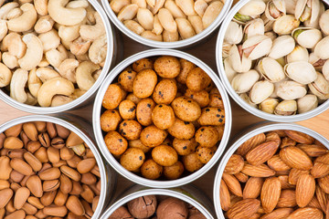 Assorted nuts in Iron pot