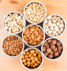 Assorted nuts in Iron pot