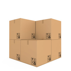 light brown cardboard boxes