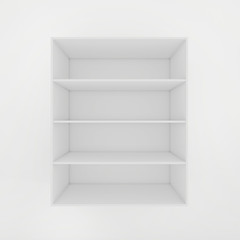 open cabinet for a product