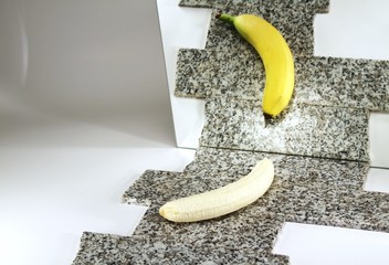 dubioses Spiegelbild einer Banane