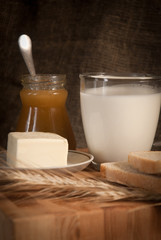 healthy  meal with bread , cereals