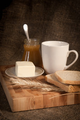 healthy  meal with bread , cereals