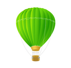 Vector green air ballon isolated on white