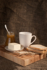 healthy  meal with bread , cereals