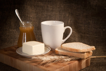 healthy  meal with bread , cereals
