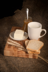 healthy  meal with bread , cereals