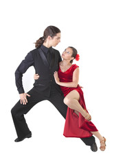 Fototapeta na wymiar Young couple dancing tango