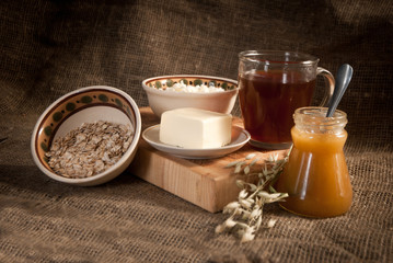 healthy  meal with bread , cereals