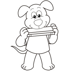Cartoon Dog Playing a Harmonica