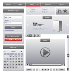 Graphite Gray Business Web Design Elements