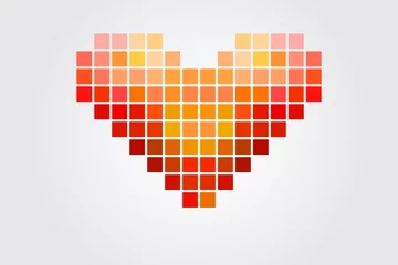Foto auf Acrylglas Pixel Herzpuzzle