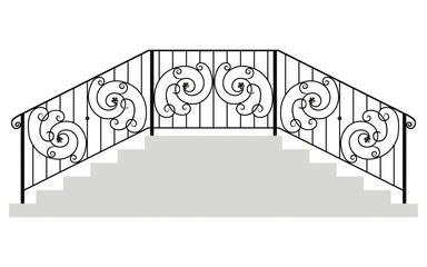 Wrought iron stairs railing