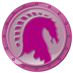 Button, Icon, Pferd, Pferdekopf, Medaile, reiten