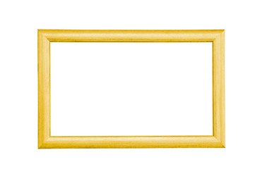 yellow photo frame isolated on white background