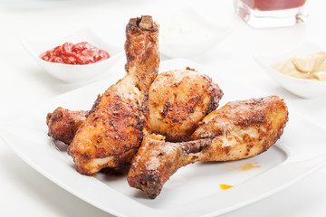 Chicken drumsticks. Selective focus