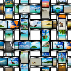 Film strip with beautiful holiday pictures