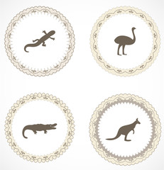 Vintage labels with icons