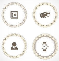 Vintage labels with icons