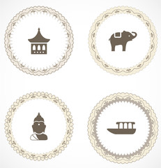 Vintage labels with icons
