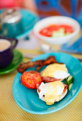 Delicious eggs served for breakfast